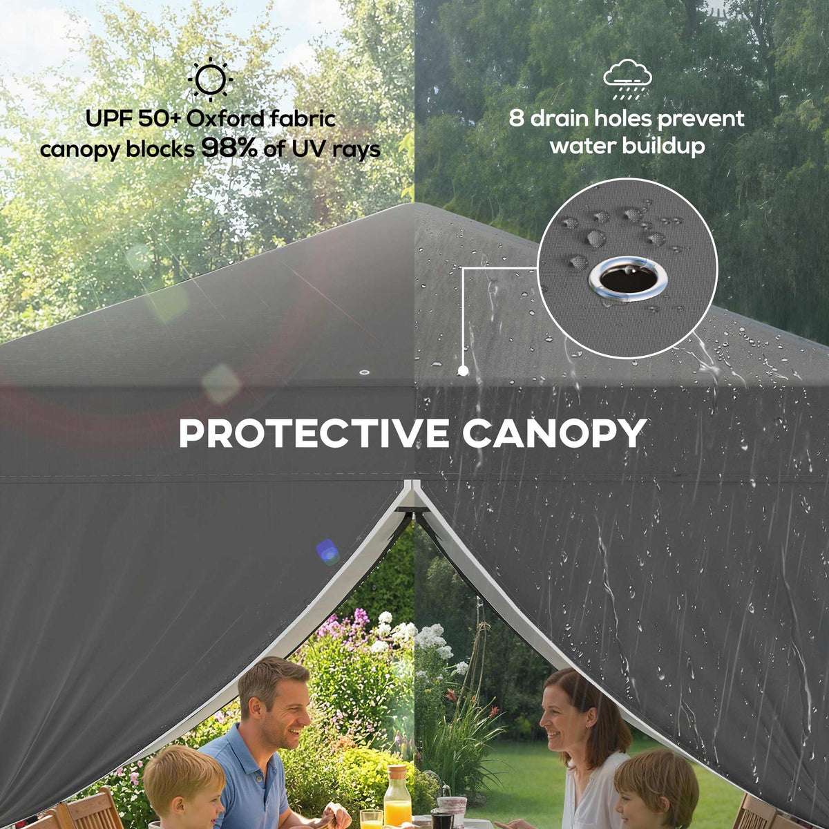 8.2 x 8.2 ft Pop-Up Canopy Tent with 4 Sidewalls & Sandbags, Dark Grey — product view 6