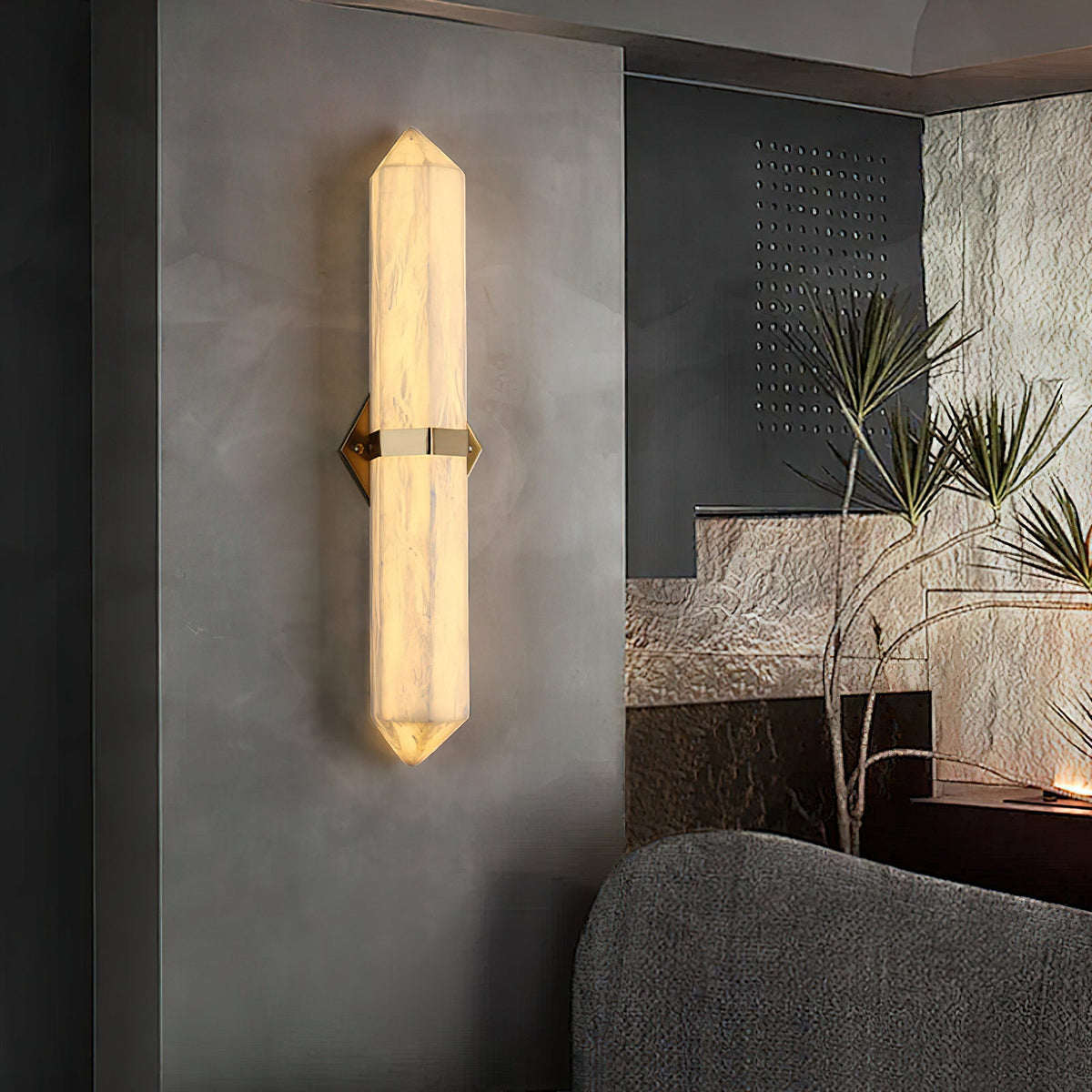 Caelum Alabaster Wall Sconce — product view 2