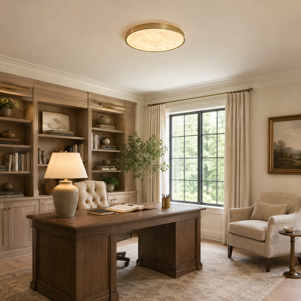Calista Alabaster Flush Mount Ceiling Light — product view 7