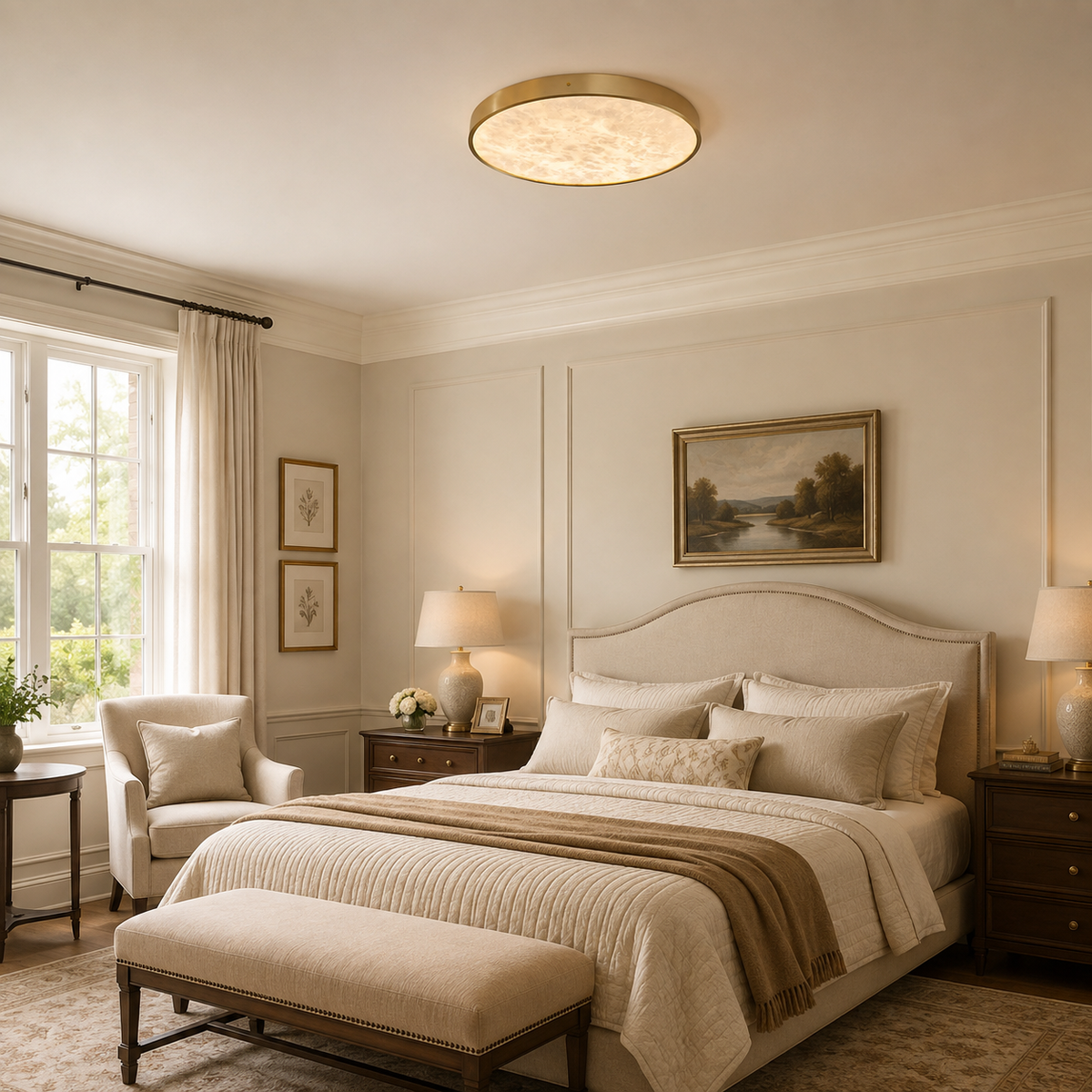 Calista Alabaster Flush Mount Ceiling Light — product view 3