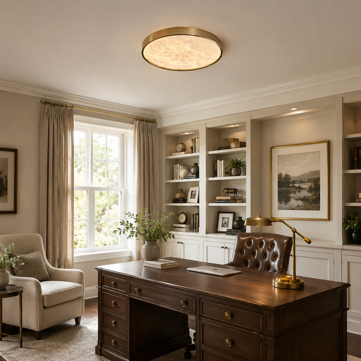 Calista Alabaster Flush Mount Ceiling Light — product view 6