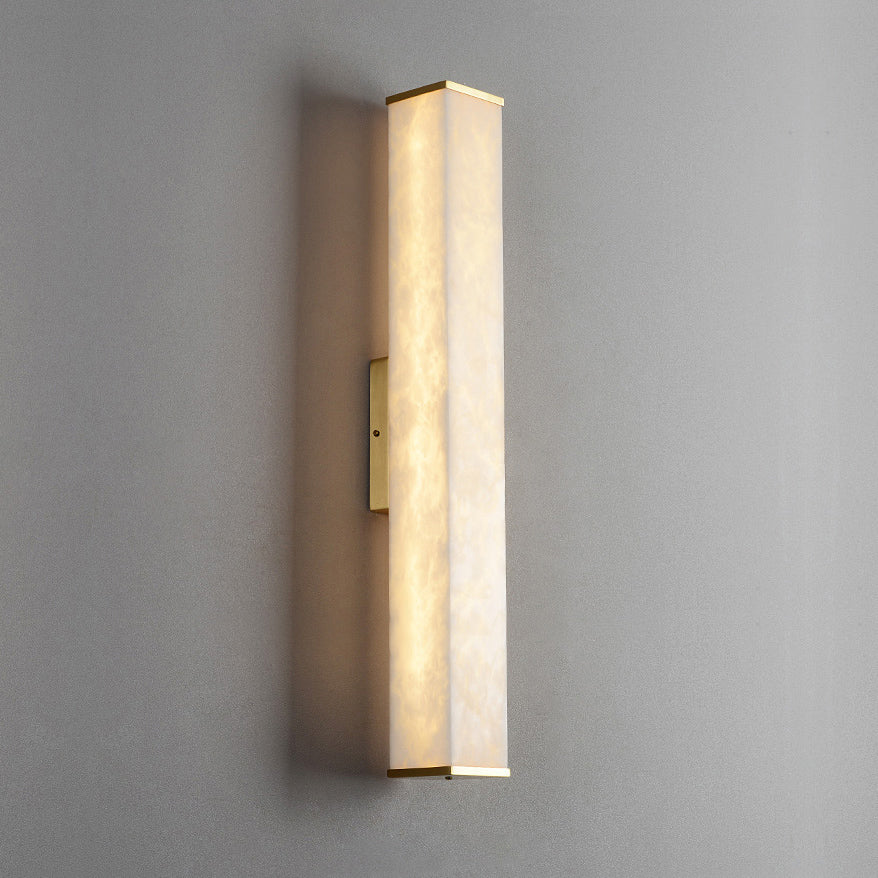 Callisto Alabaster Wall Sconce Natural Stone LED Luxury Bedroom Living Room — 5 Size and Finish Options — product view 2