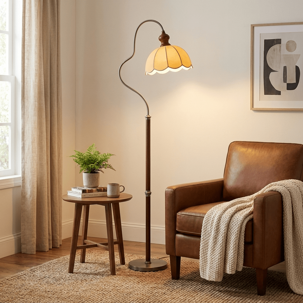 Camille Scalloped Fabric Floor Lamp — product view 2