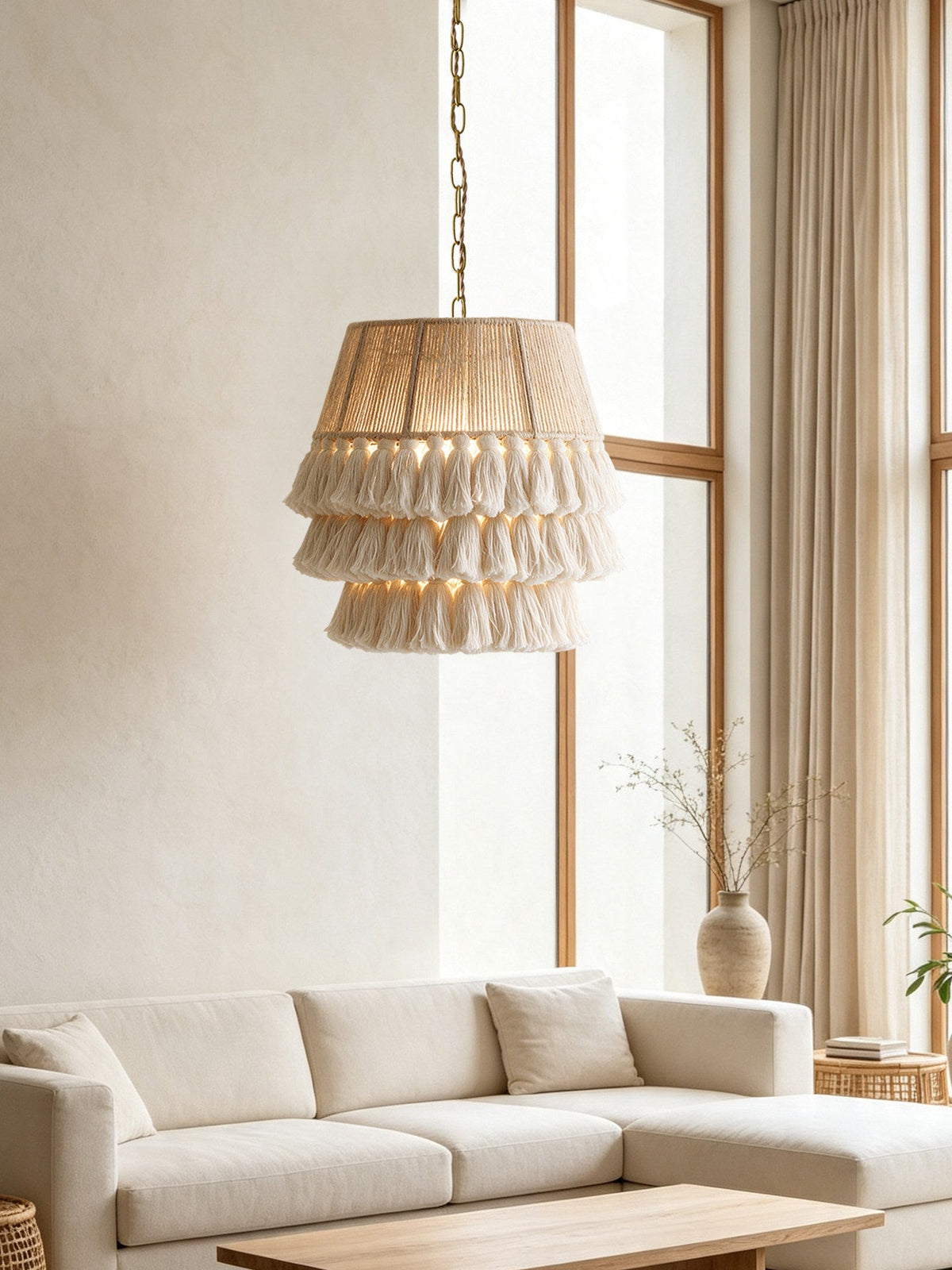 Cascade Tasseled Rope Pendant Lamp — product view 6
