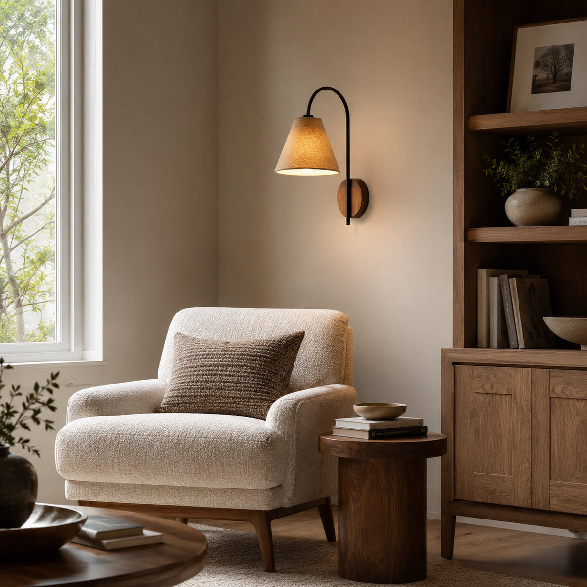 Cecily Walnut Wall Sconce — product view 2