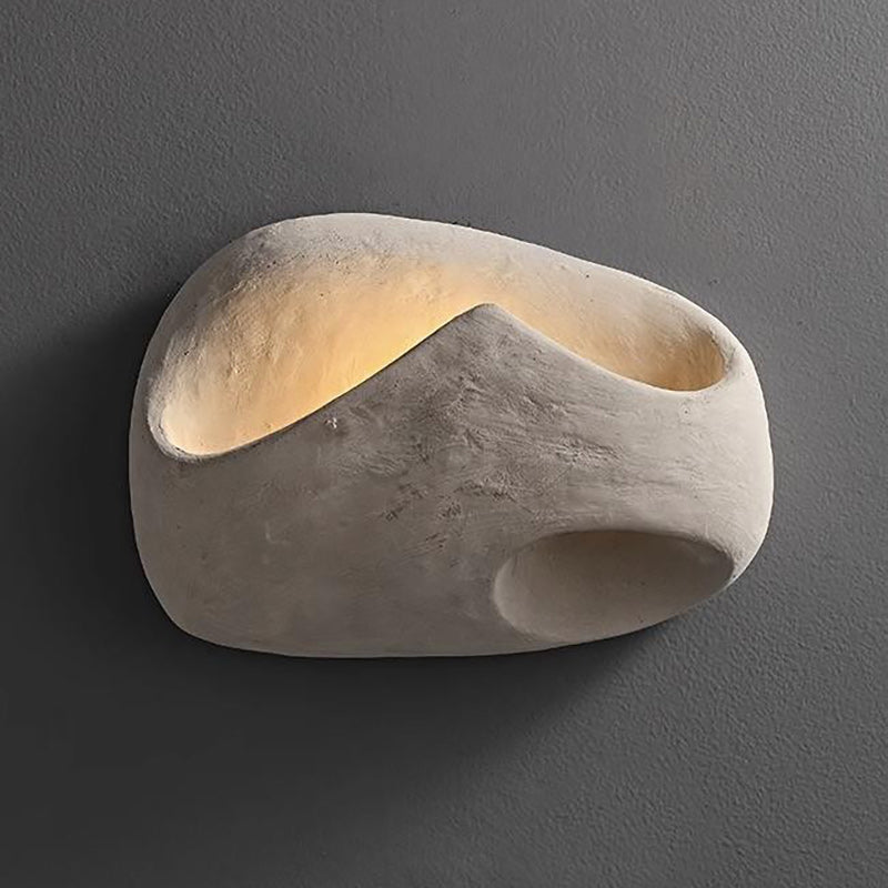 Cement Hollow Wall Lamp Minimalist Handcrafted LED Bedroom Living Room Bathroom — 3 Sizes Grey Black — product view 2