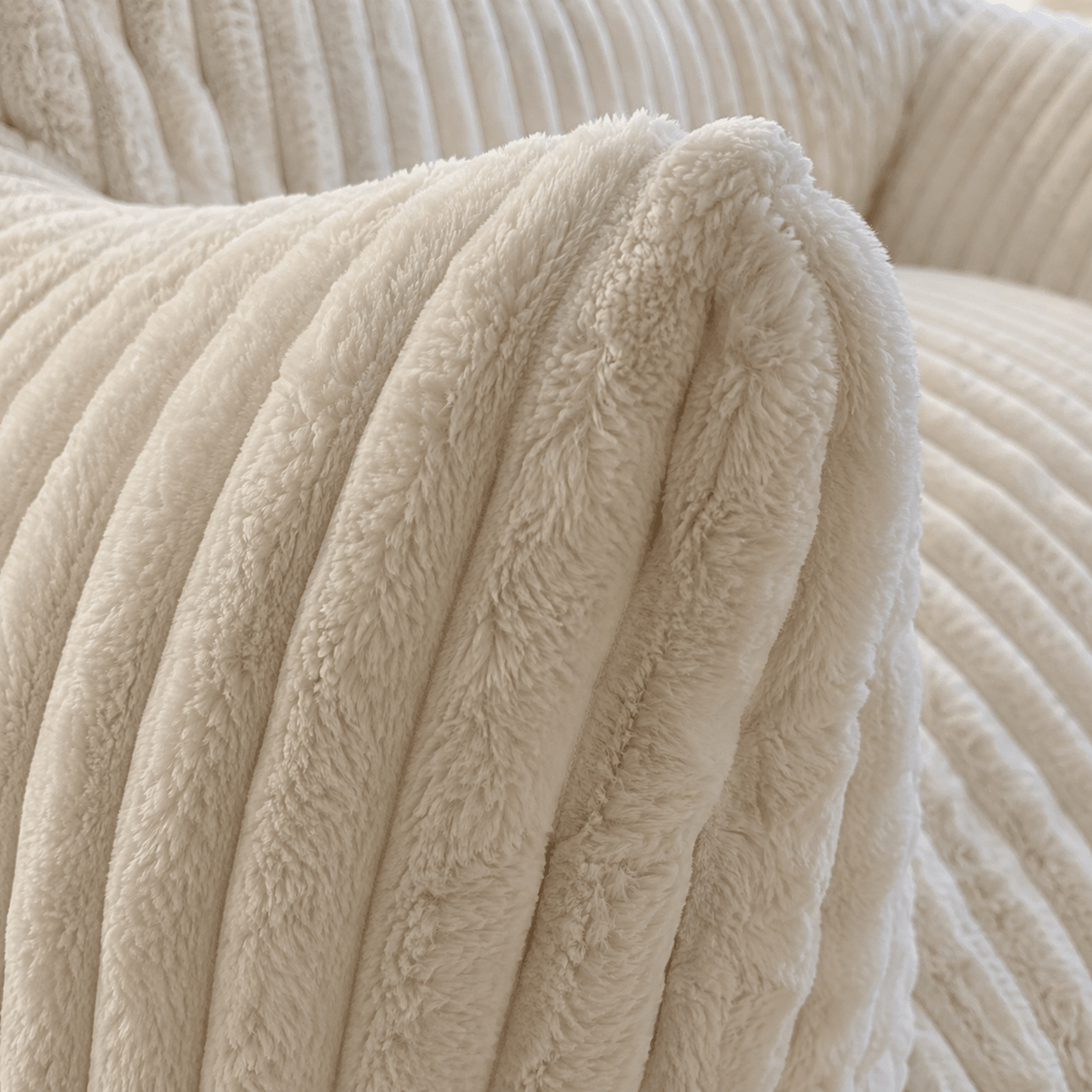 Sleeper Sofa | Oversized Fuzzy Bean Bag Lounge Chair with Armrests — product view 3