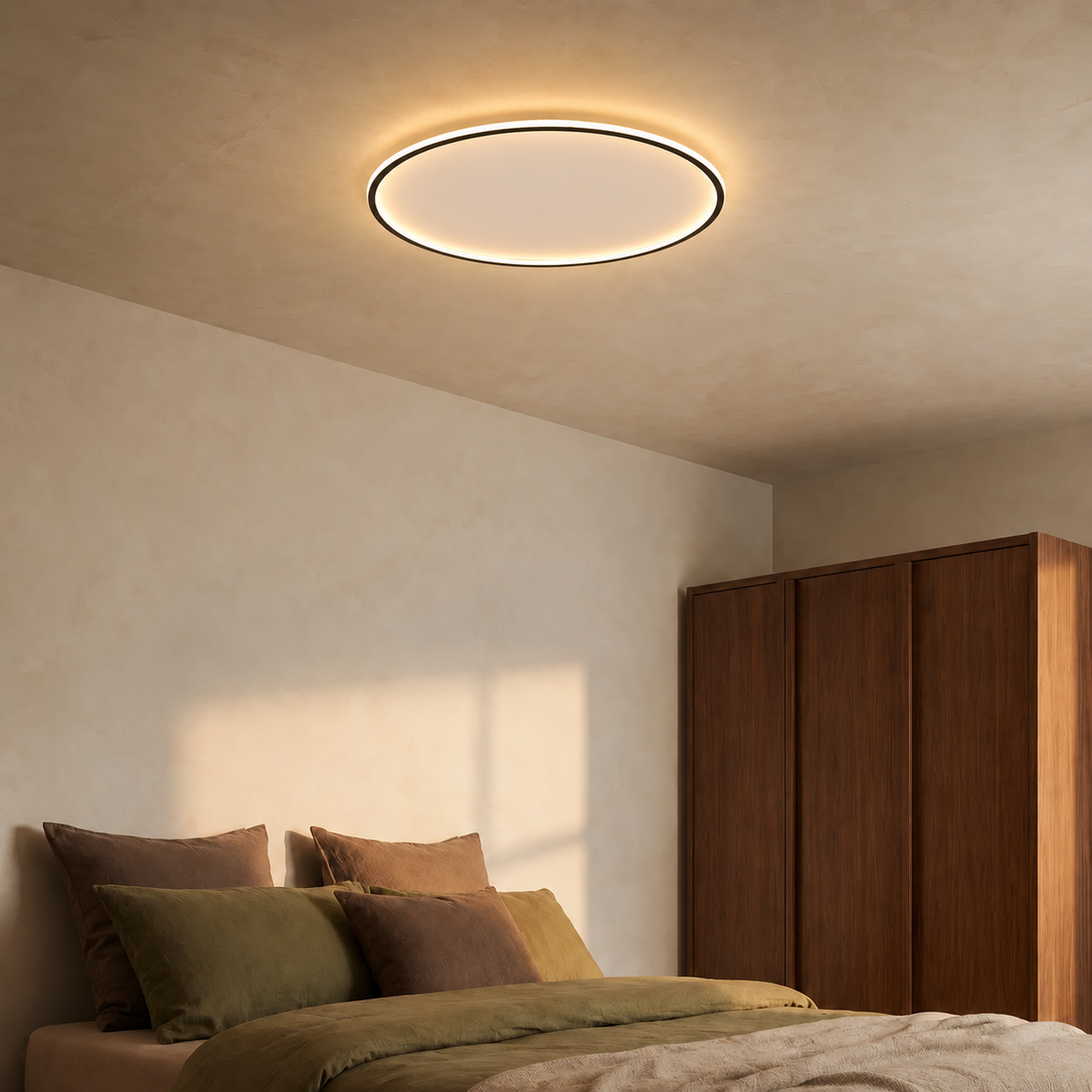 Norvale Black Round Halo Ceiling Light Minimalist Flush Mount for Living Rooms — product view 2
