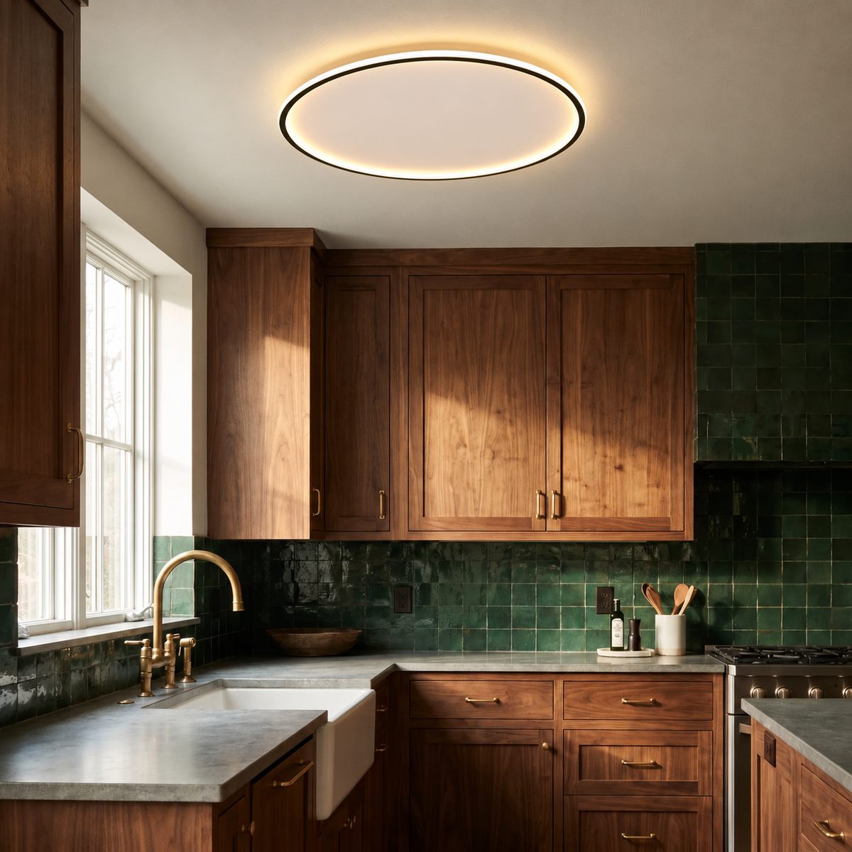 Norvale Black Round Halo Ceiling Light Minimalist Flush Mount for Living Rooms — product view 4