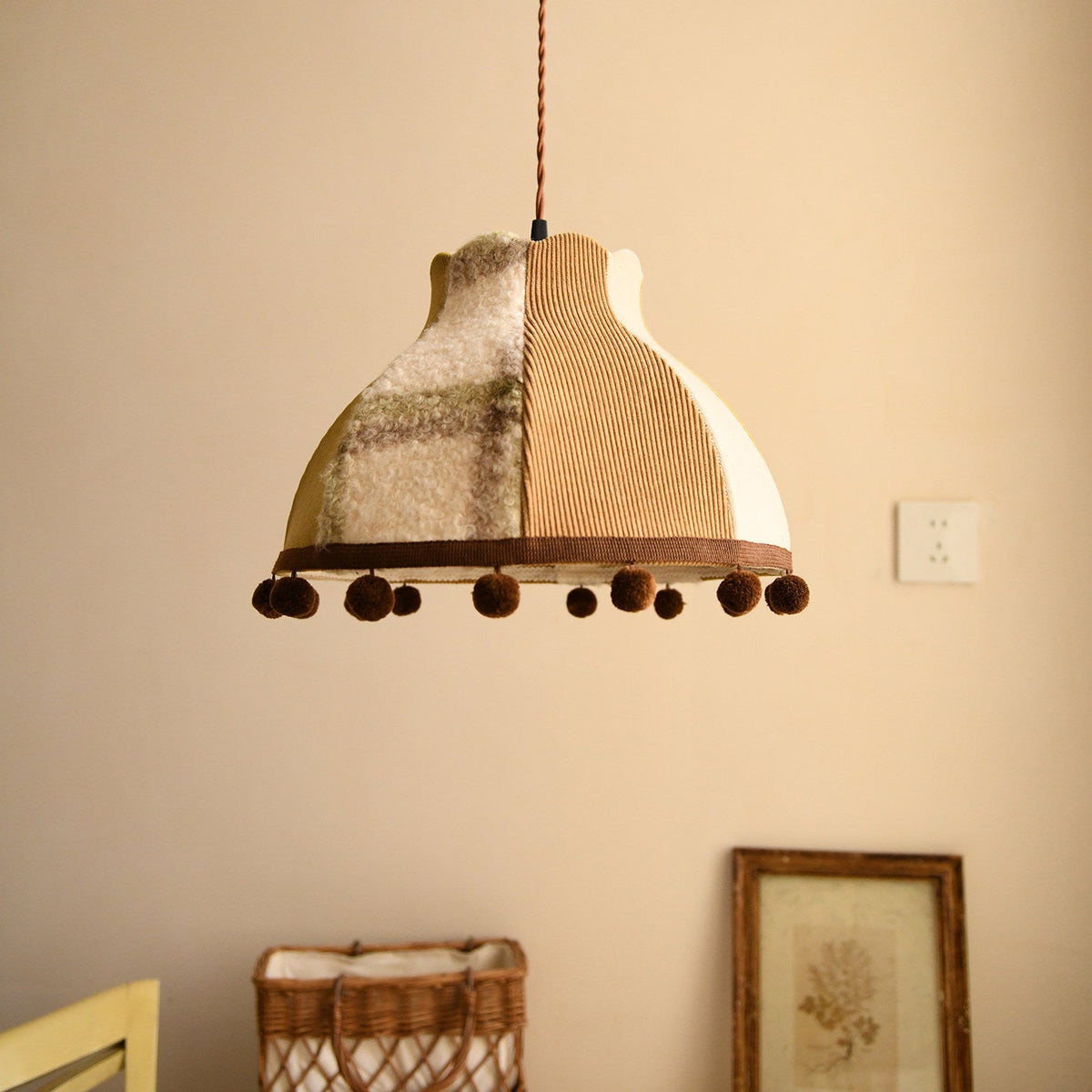 Clover Pom-Pom Trim Pendant Light — product view 5