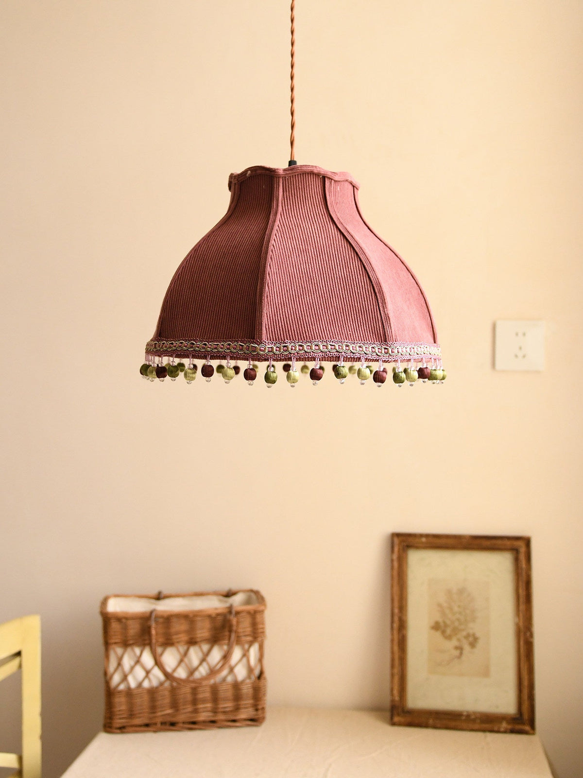 Clover Pom-Pom Trim Pendant Light — product view 7