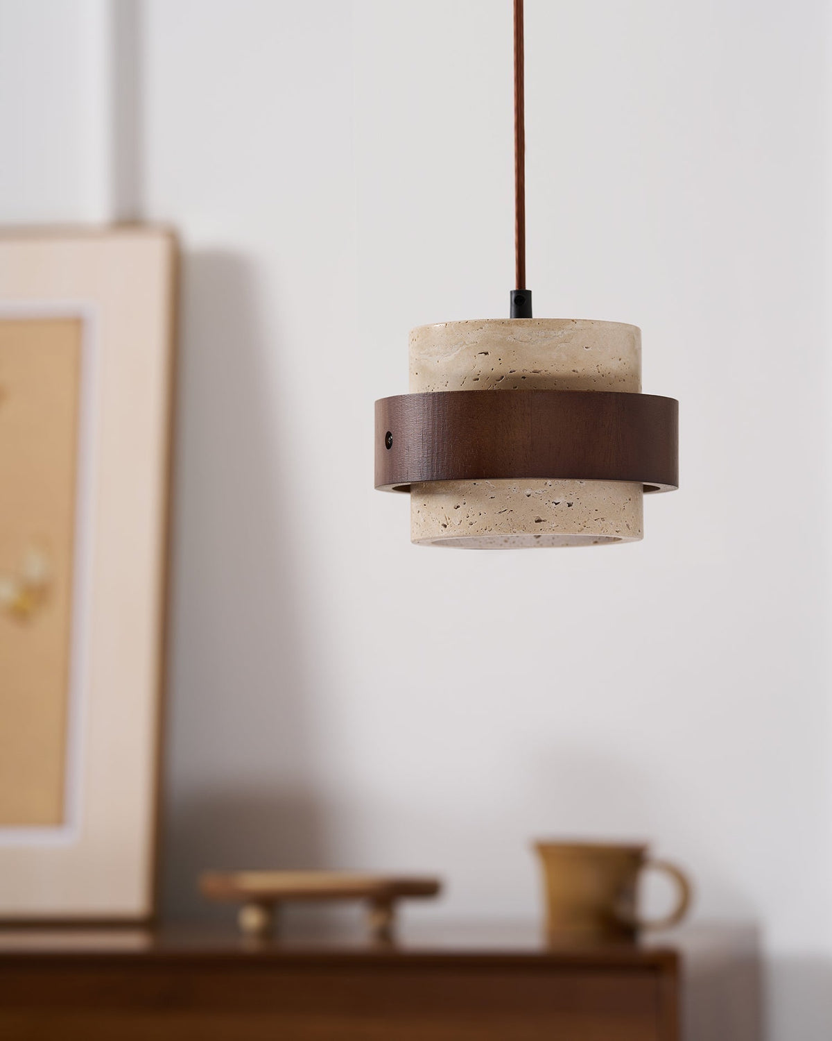 Perra Pendant Light Travertine — product view 6
