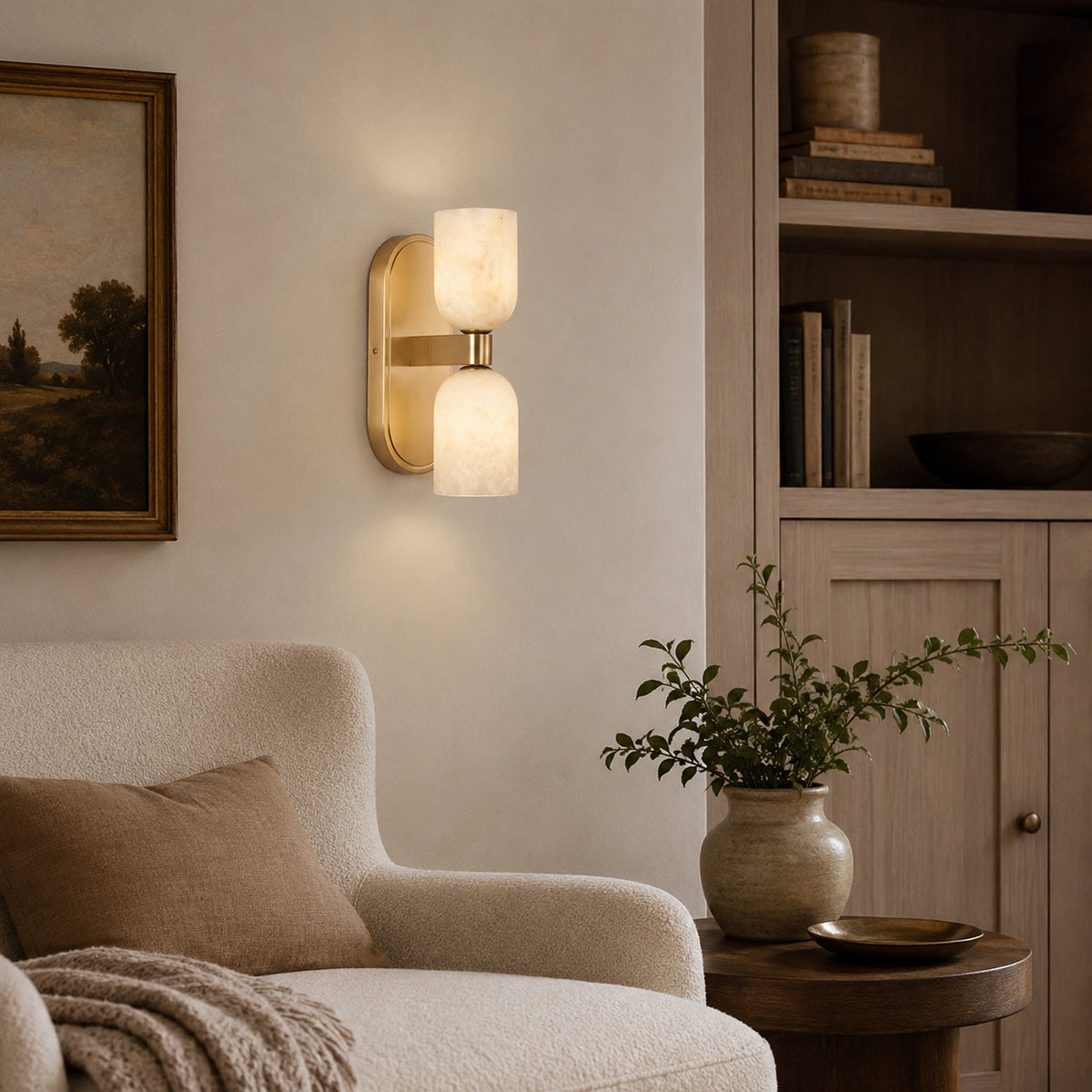 Sandro Double Alabaster Wall Sconce — product view 2