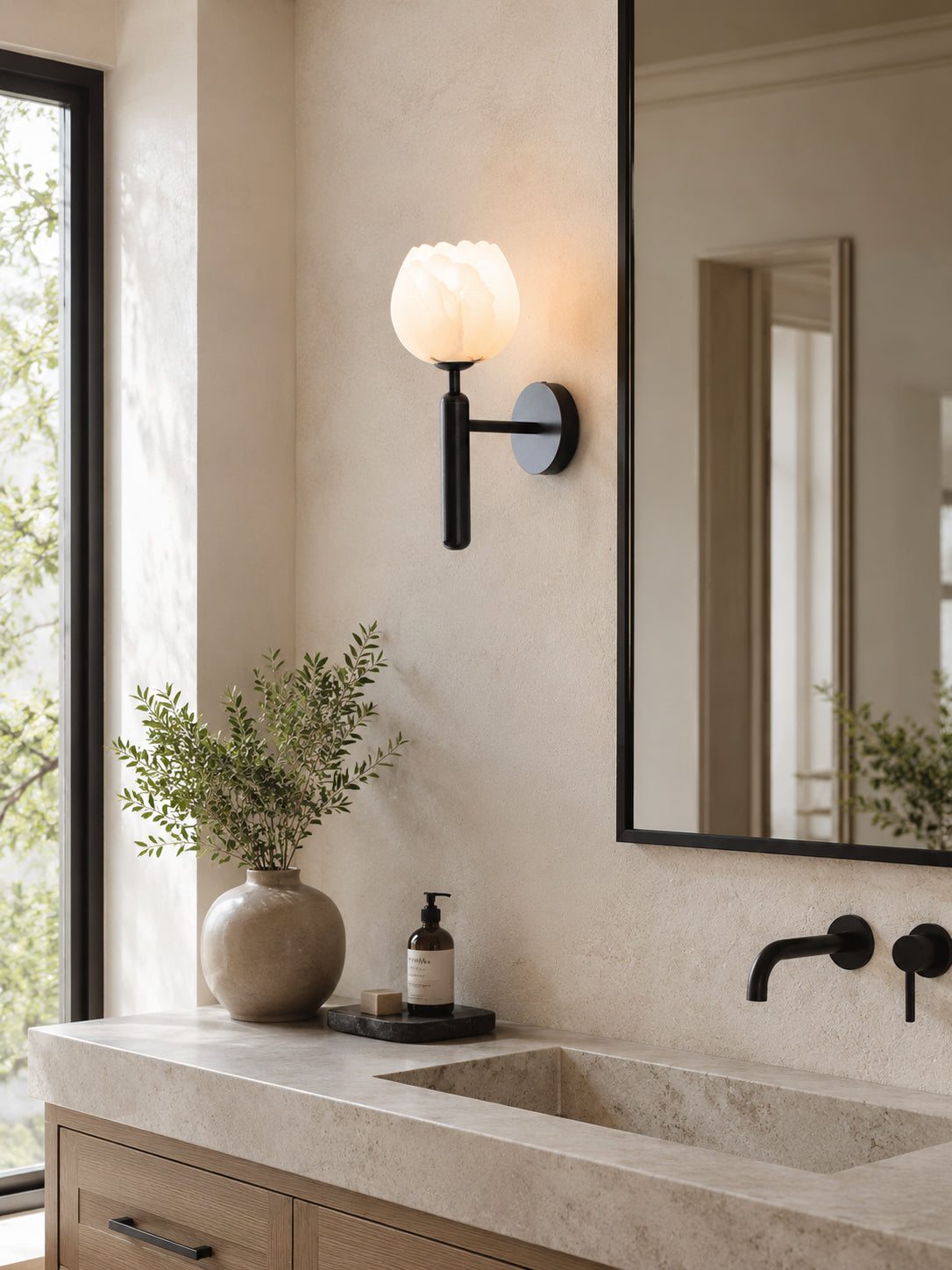 Mian Alabaster Wall Sconce — product view 7