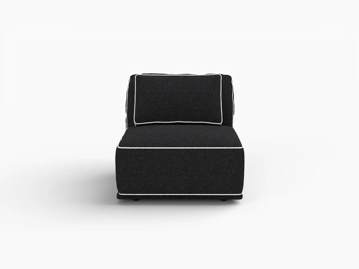 Deluxe Cloud 1-Seater Black Small Space Single Sofa | 1-Piece, Bouclé Sherpa-Like Fabric, Easy To Clean — product view 7