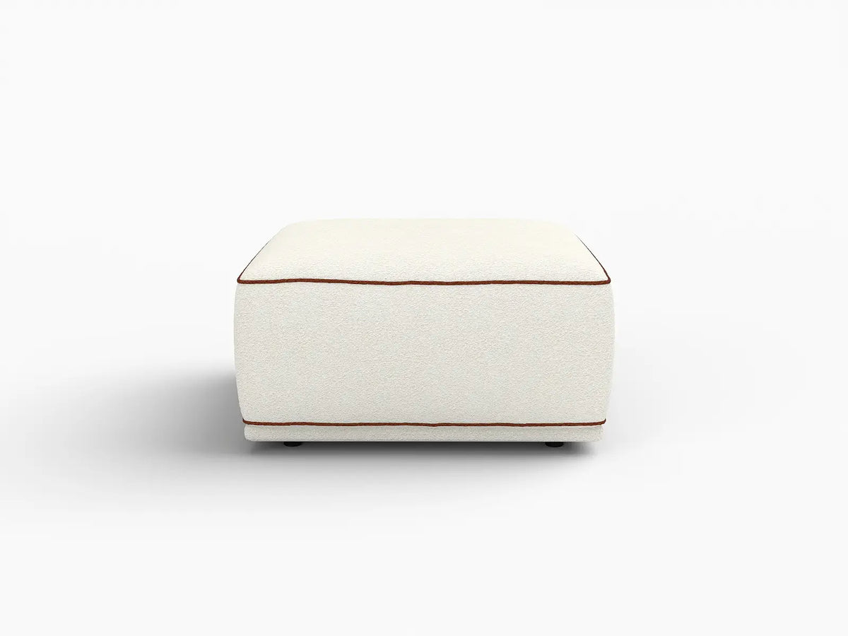 Deluxe Cloud Beige Small Space Ottoman | 1-Piece (Includes 1 Ottoman), Bouclé Sherpa-Like Fabric, Easy To Clean — product view 7