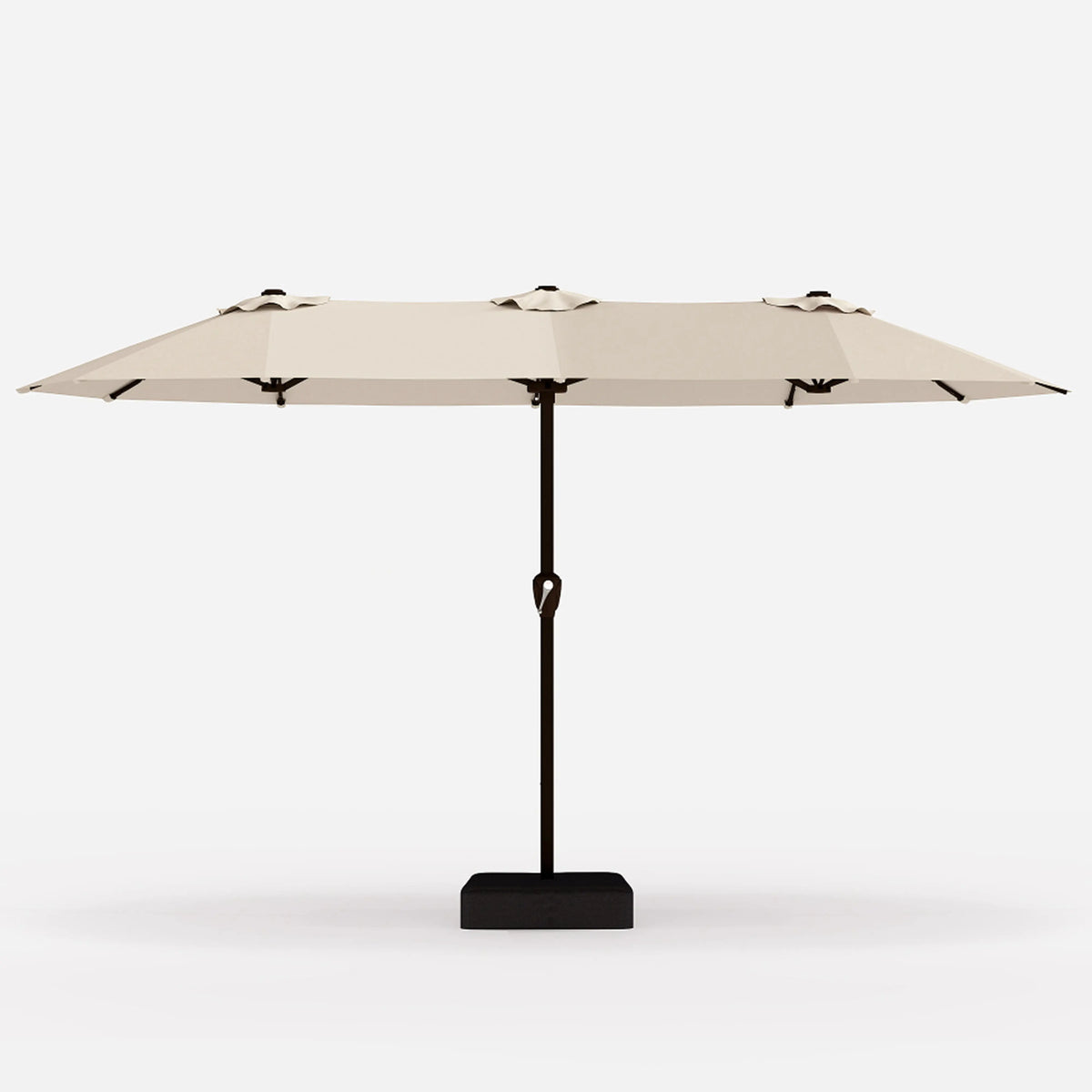 Fiberglass Double-Sided Patio Umbrella with base — product view 1