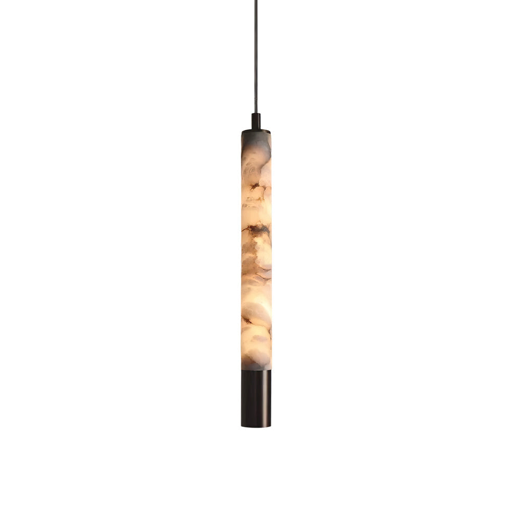 Dyad Cylinder Alabaster Pendant Lamp — product view 1