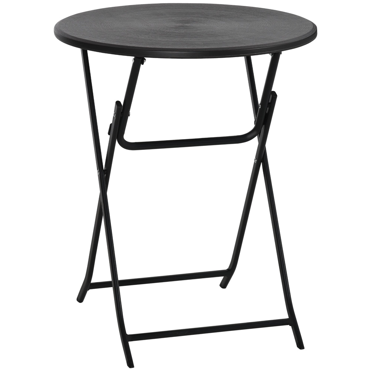 23.6" Folding Outdoor Coffee Table with HDPE Top, Dark Grey — product view 2