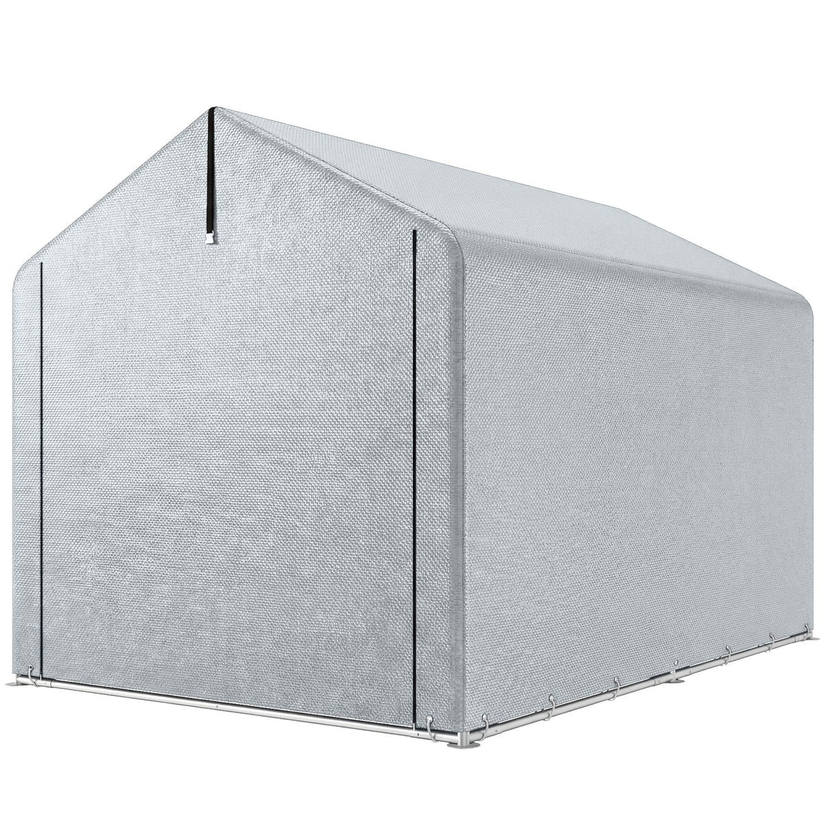 7' x 5' Portable Shed with Roll-up Zipper Door, Light Grey — product view 2