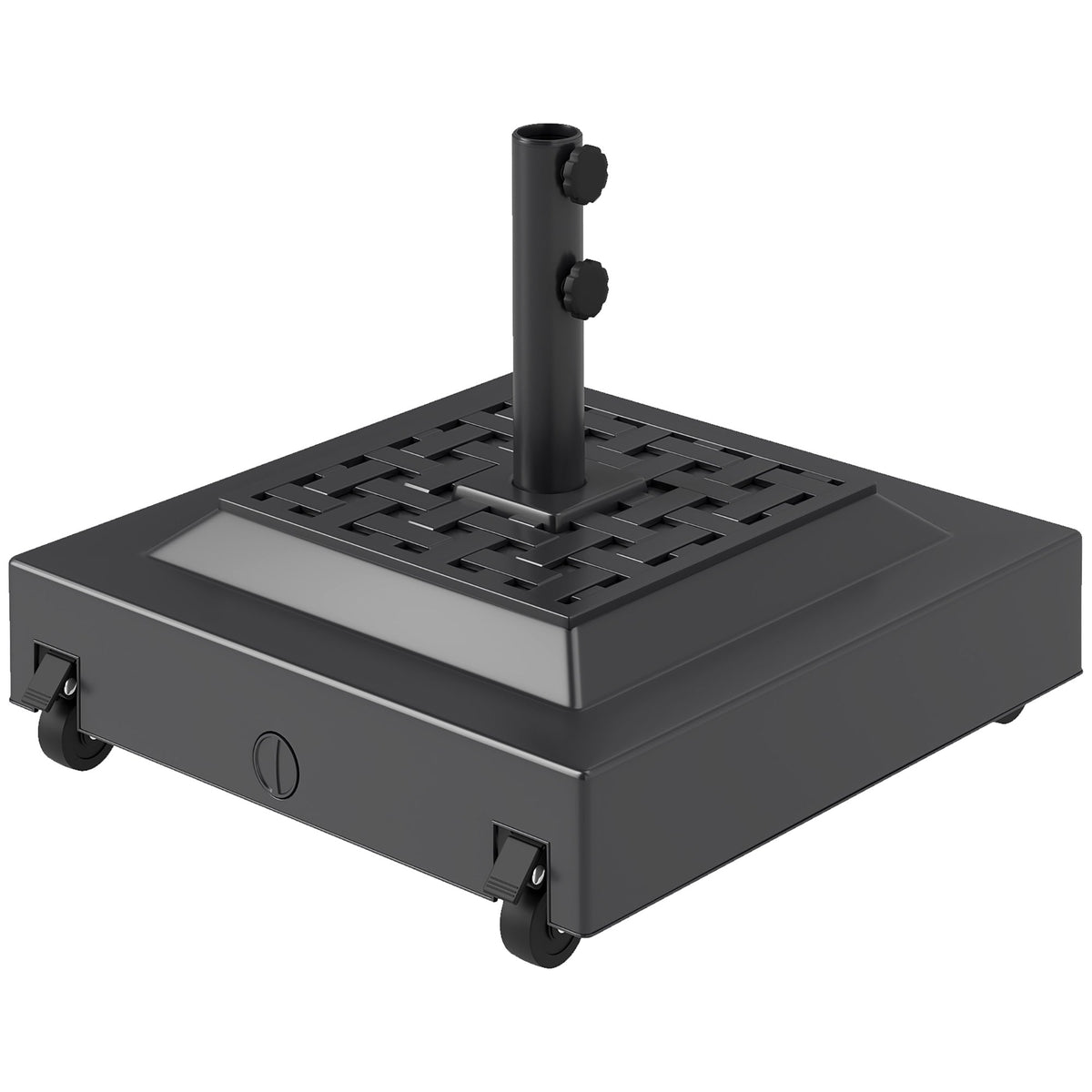 Outdoor Umbrella Base with Wheels, Up to 143lbs Sand or 112lbs Water, Black — product view 2