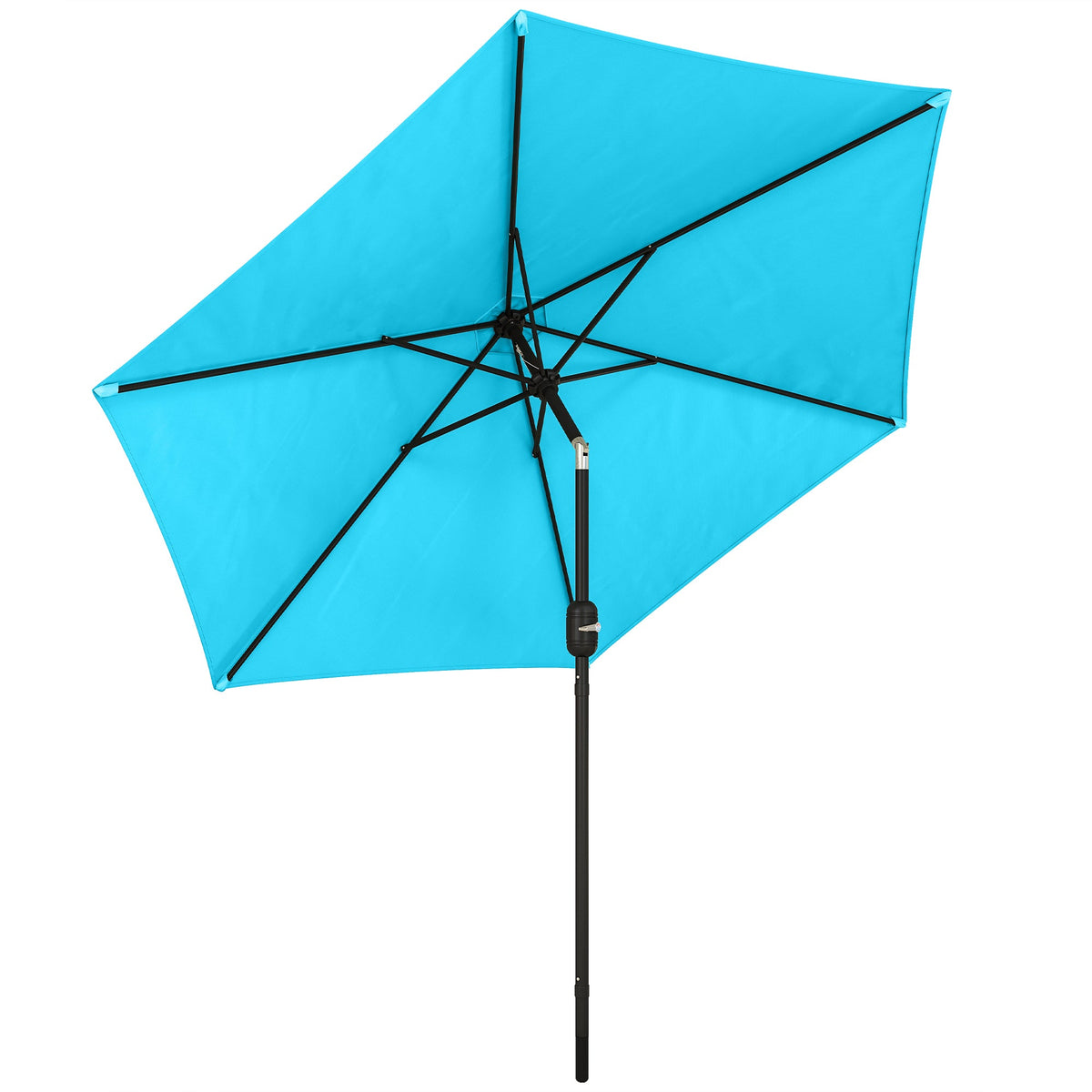 2.6 m Garden Parasol with Tilt, Crank, Vent & Aluminium Pole, Blue — product view 1