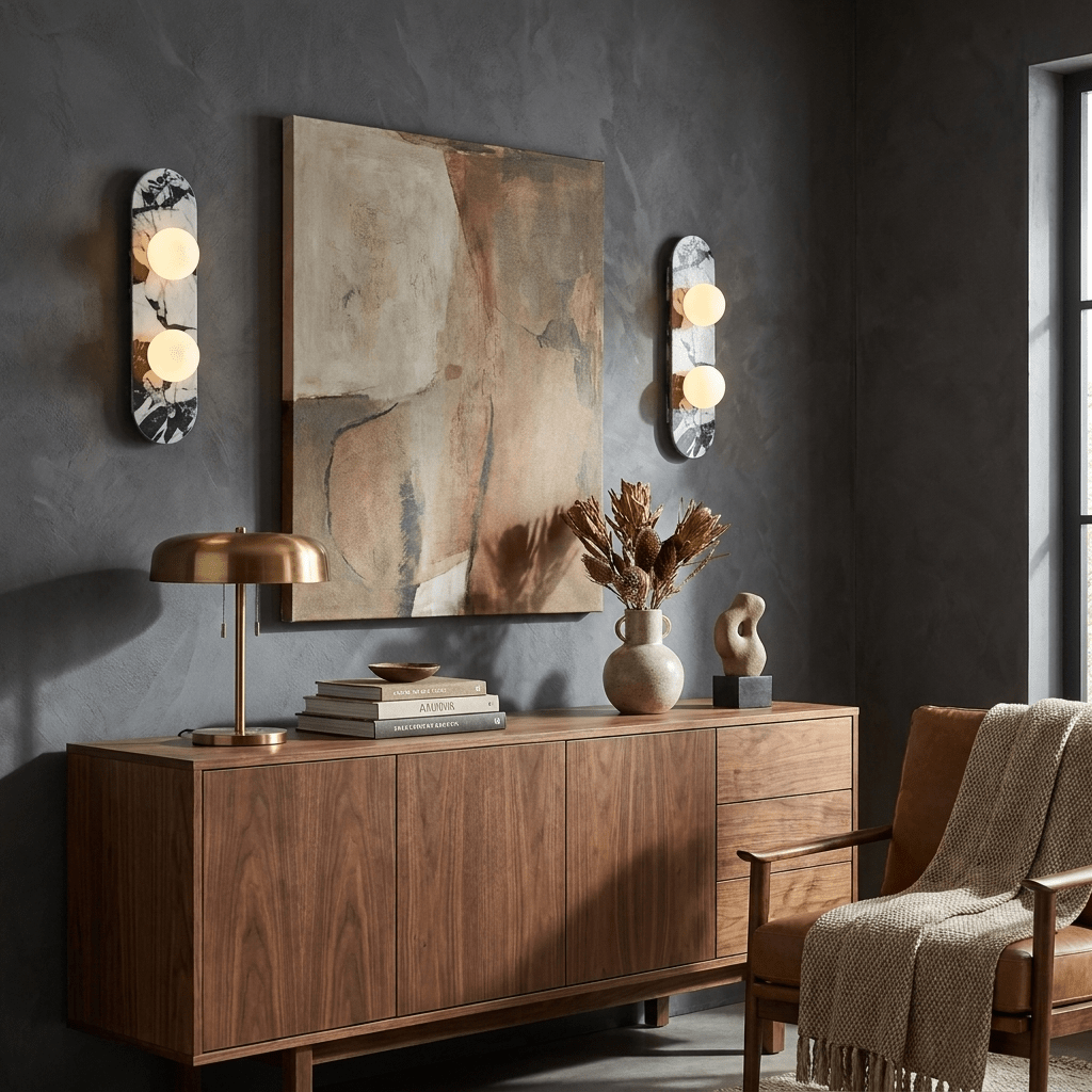 Elaria Stone Double Globe Wall Sconce — product view 3