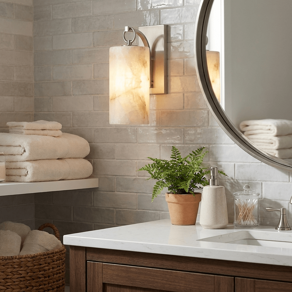 Elowen Alabaster Lantern Wall Sconce — product view 4