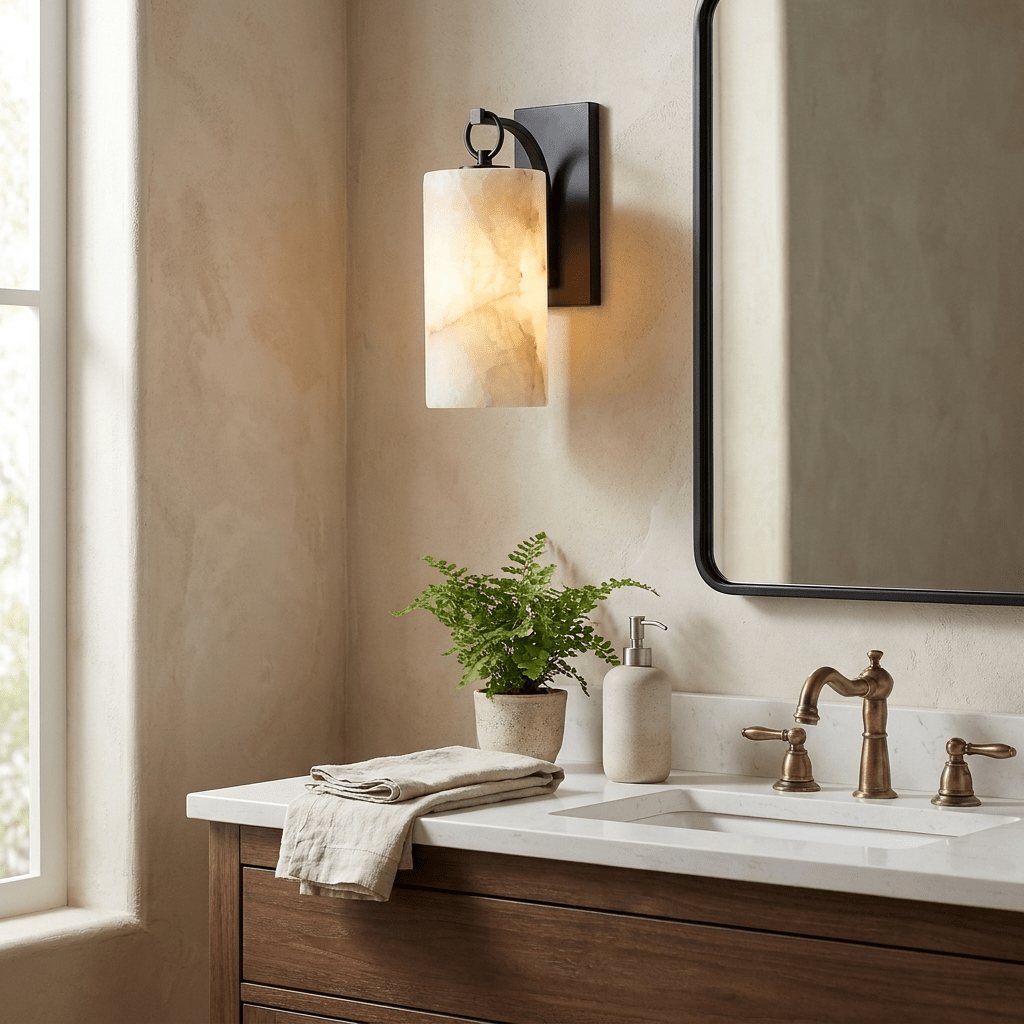 Elowen Alabaster Lantern Wall Sconce — product view 3