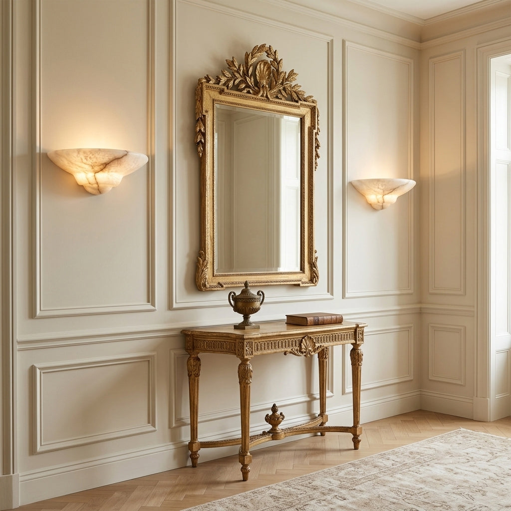 Escala Stepped Alabaster Wall Sconce — product view 7