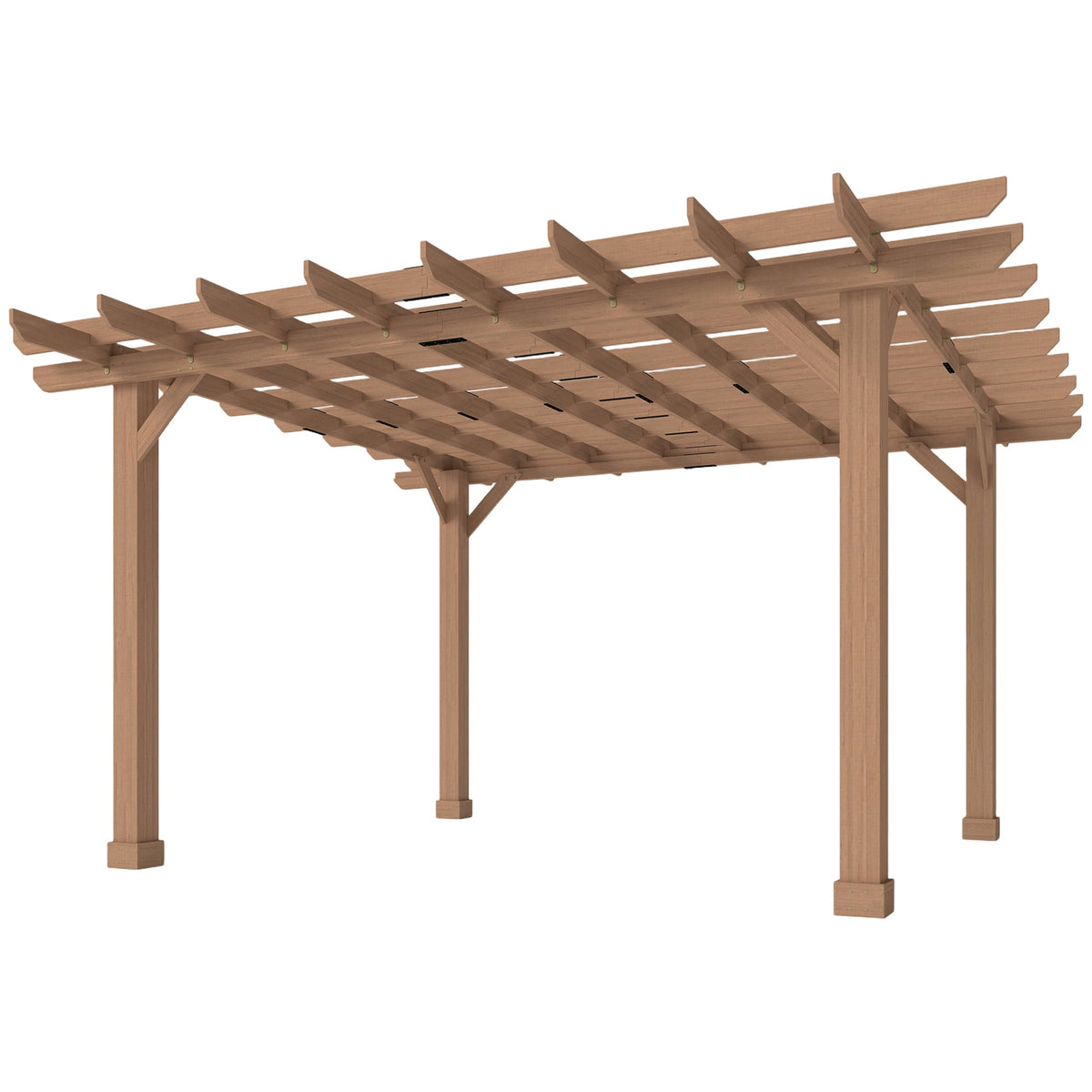 PerArbor Wooden Garden Oasis Pergola with Crisscross Beams and Sturdy Columns — product view 2