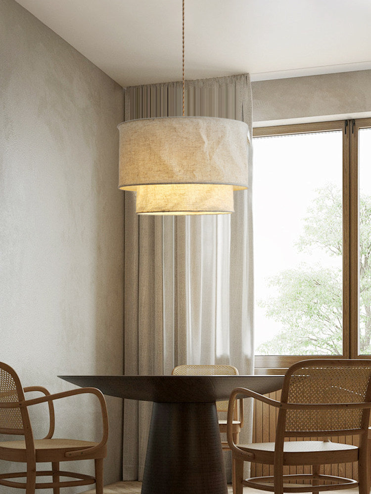 Flax Linen Drum Pendant Lamp — product view 6