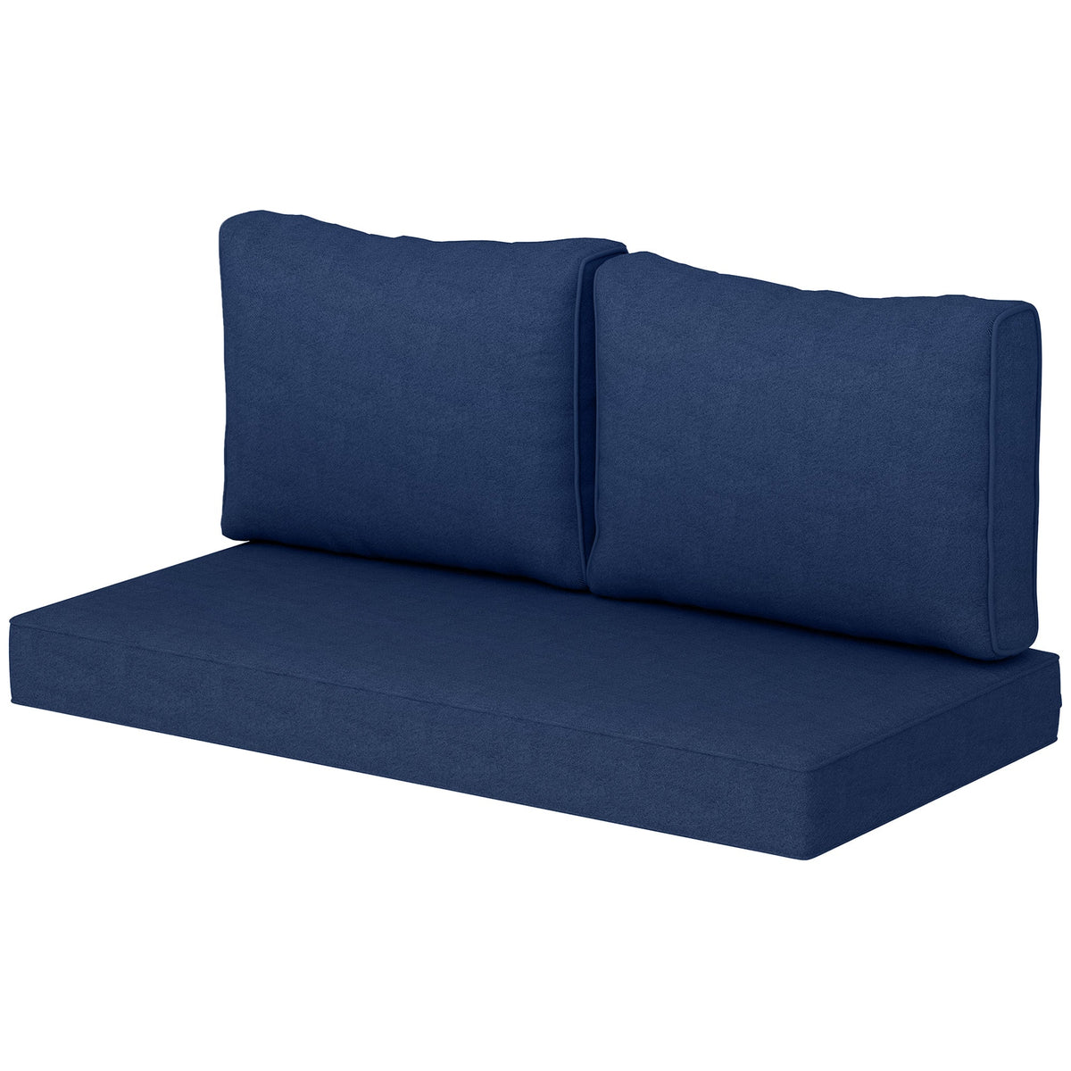 2 Seater Outdoor Seat Cushions with Backrest, Navy Blue — product view 2