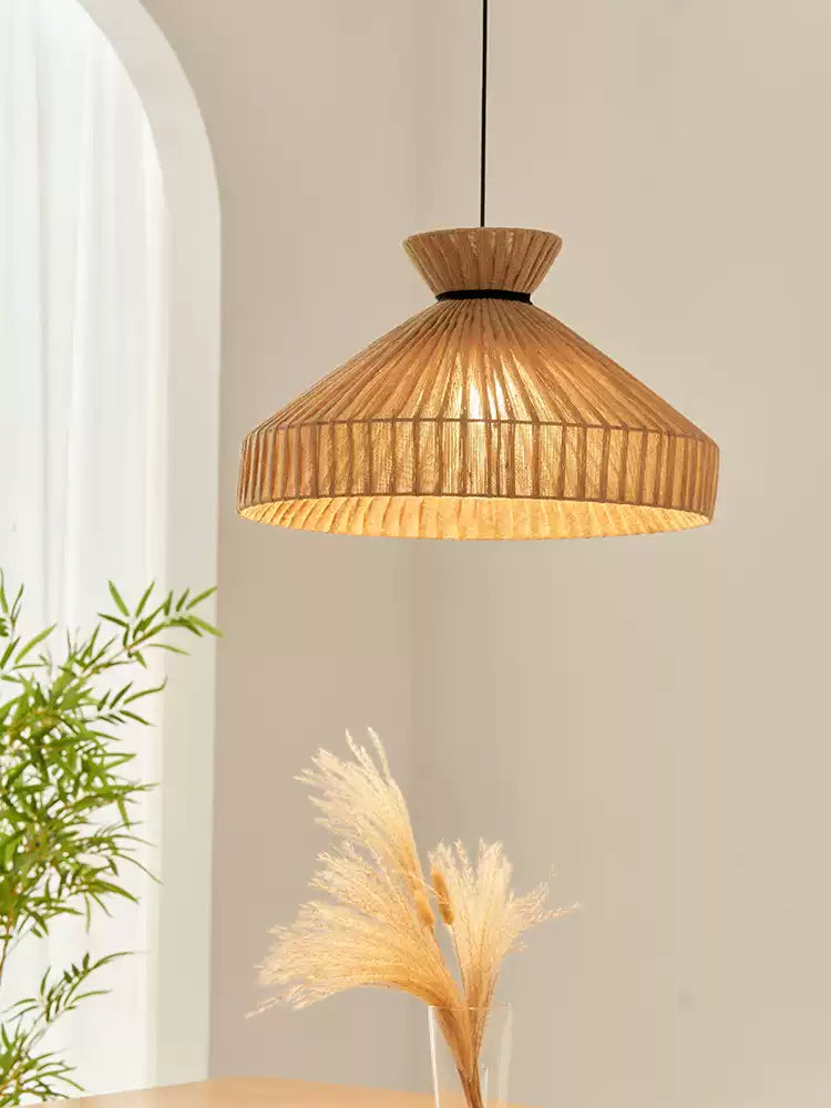 Foxglove Fluted Jute Pendant Lamp — product view 6