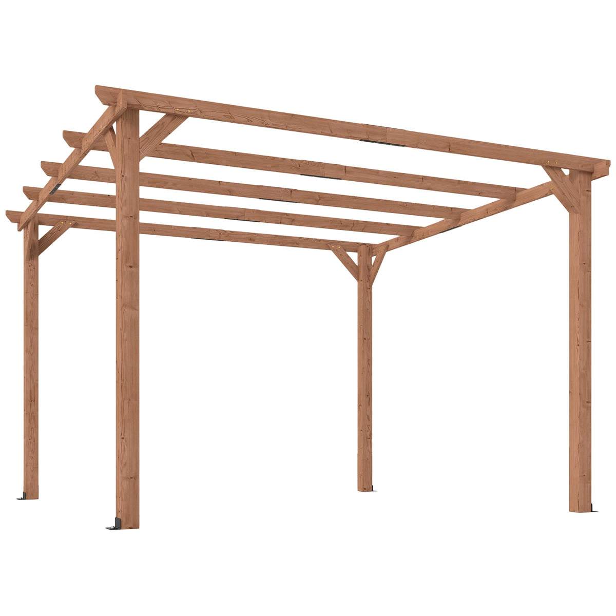 PerArbor 3 x 3 m Wooden Pergola Kit with Triangle Supports, 5 Crossing Beams, Maple Wood-effect — product view 1