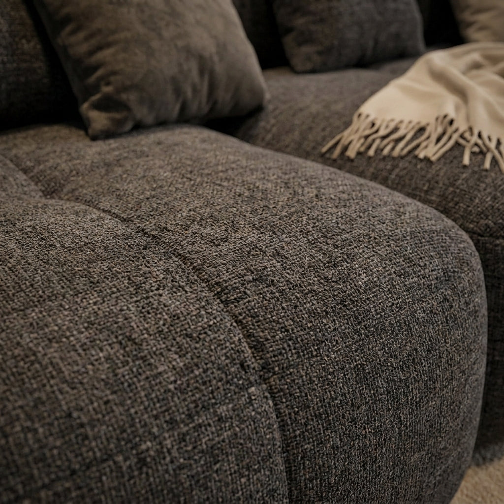 Flex Sofa | 122" Modular L-Shape Boneless Chenille Sectional with Ottoman — product view 7