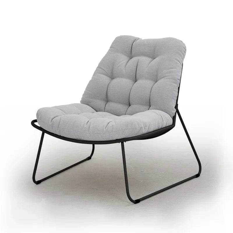 LOUNGE YARD Outdoor Chair with Cushion, Modern Metal Outdoor Lounge Chair for Patio Porch Deck Garden, Weather Resistant and Easy to Maintain — product view 3