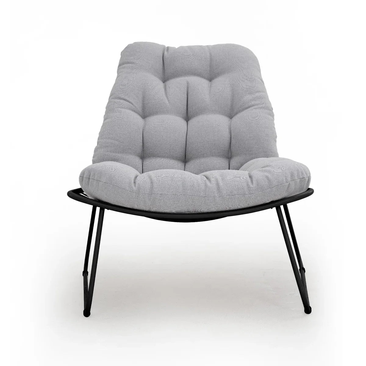 LOUNGE YARD Outdoor Chair with Cushion, Modern Metal Outdoor Lounge Chair for Patio Porch Deck Garden, Weather Resistant and Easy to Maintain — product view 4