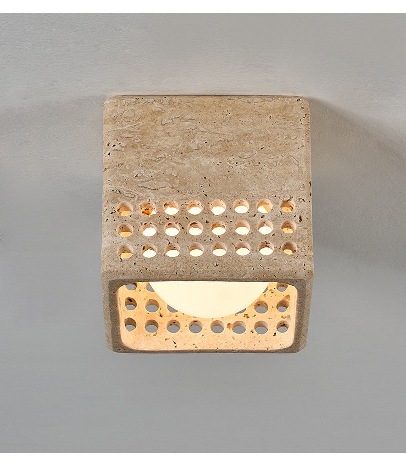 Grotto Travertine Flush Mount Light — product view 5