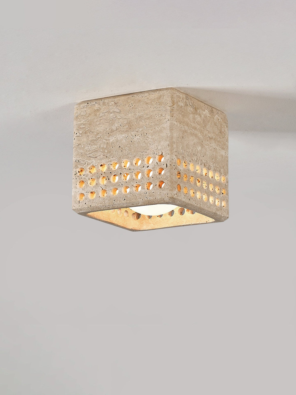 Grotto Travertine Flush Mount Light — product view 2