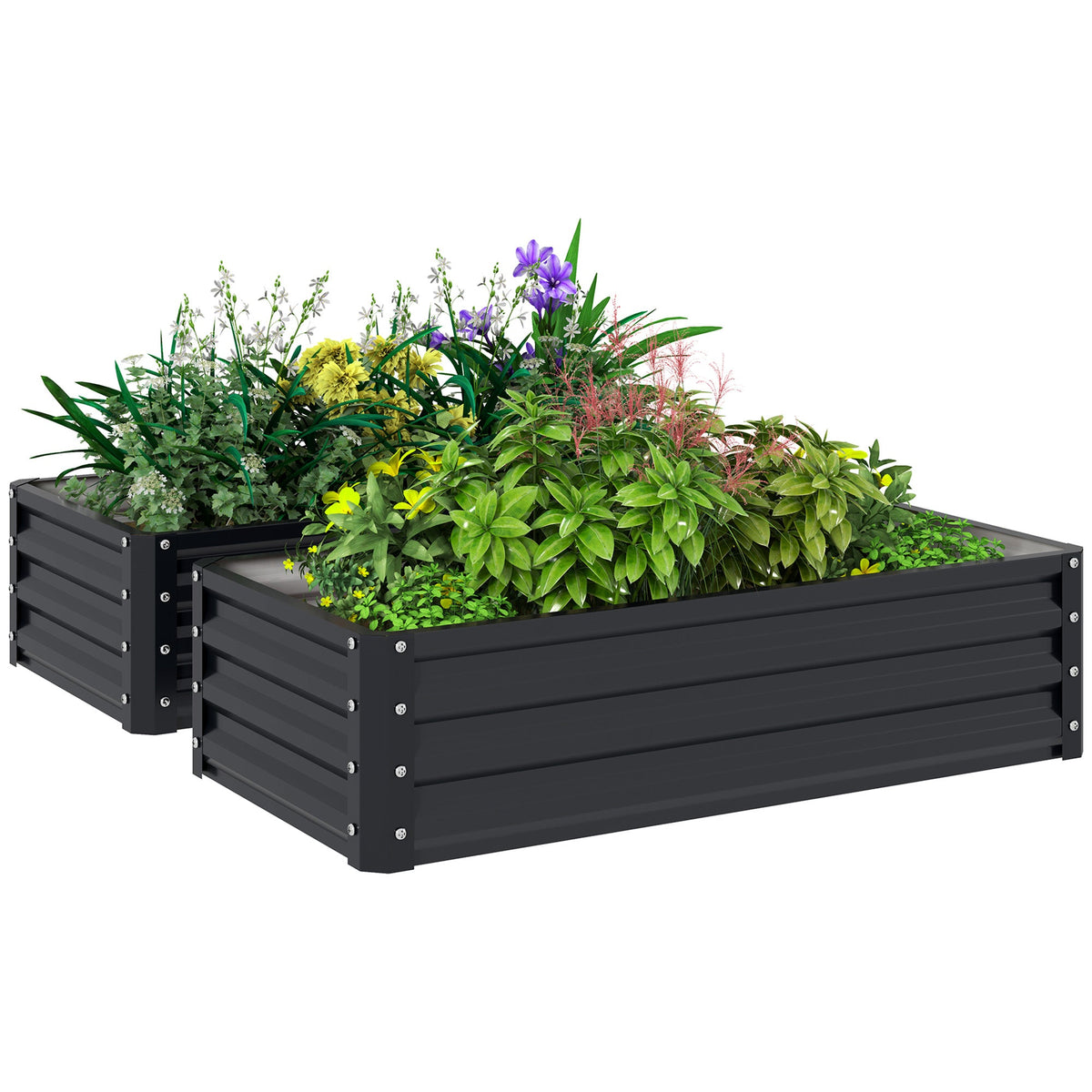 Galvanized Raised Garden Bed, 4' x 2' x 1' Metal Planter Box, for Growing Vegetables, Flowers, Herbs, Succulents, Gray — product view 1