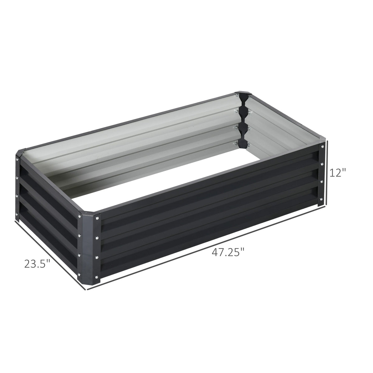 Galvanized Raised Garden Bed, 4' x 2' x 1' Metal Planter Box, for Growing Vegetables, Flowers, Herbs, Succulents, Gray — product view 5