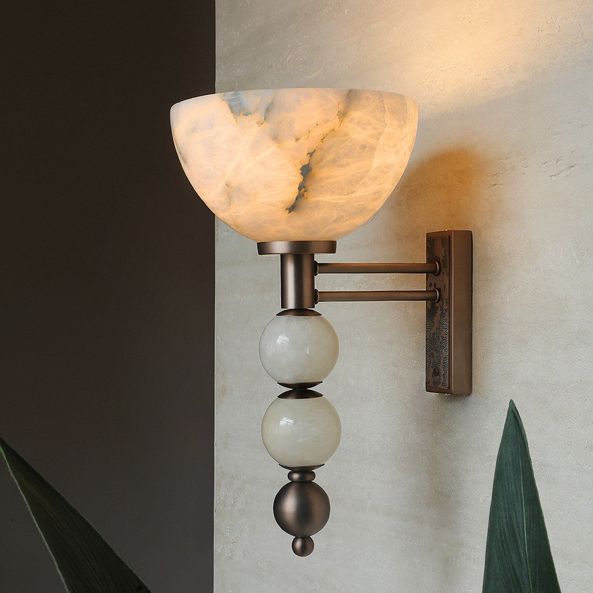 Halden Alabaster Bowl Wall Sconce — product view 6