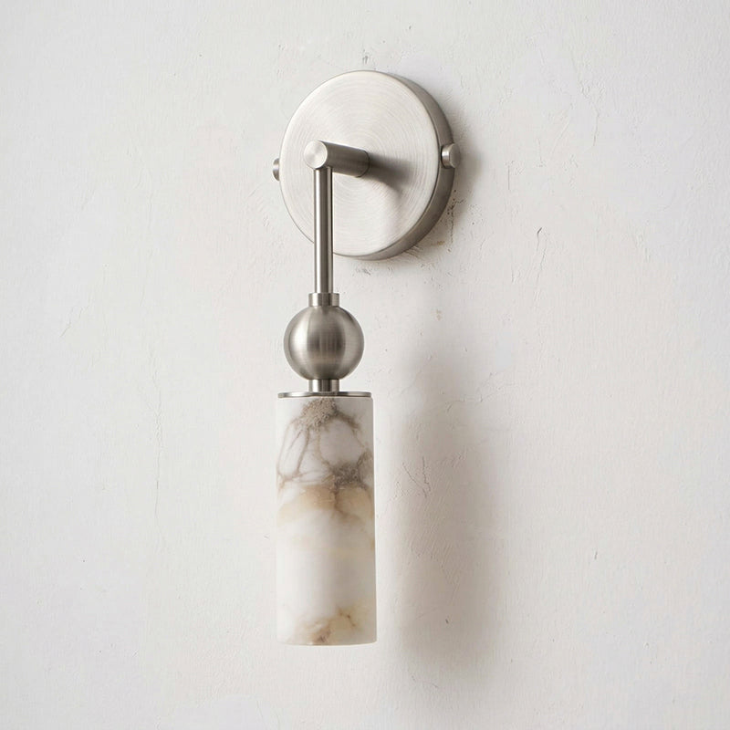 Harlin Alabaster Wall Lamp Brass Black Nickel Hallway Bedroom Bathroom — 1 to 2 Heads — product view 3
