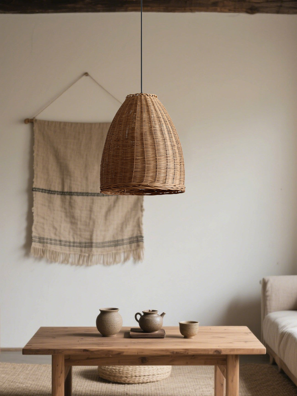 Thatch Woven Rattan Pendant Lamp — product view 7