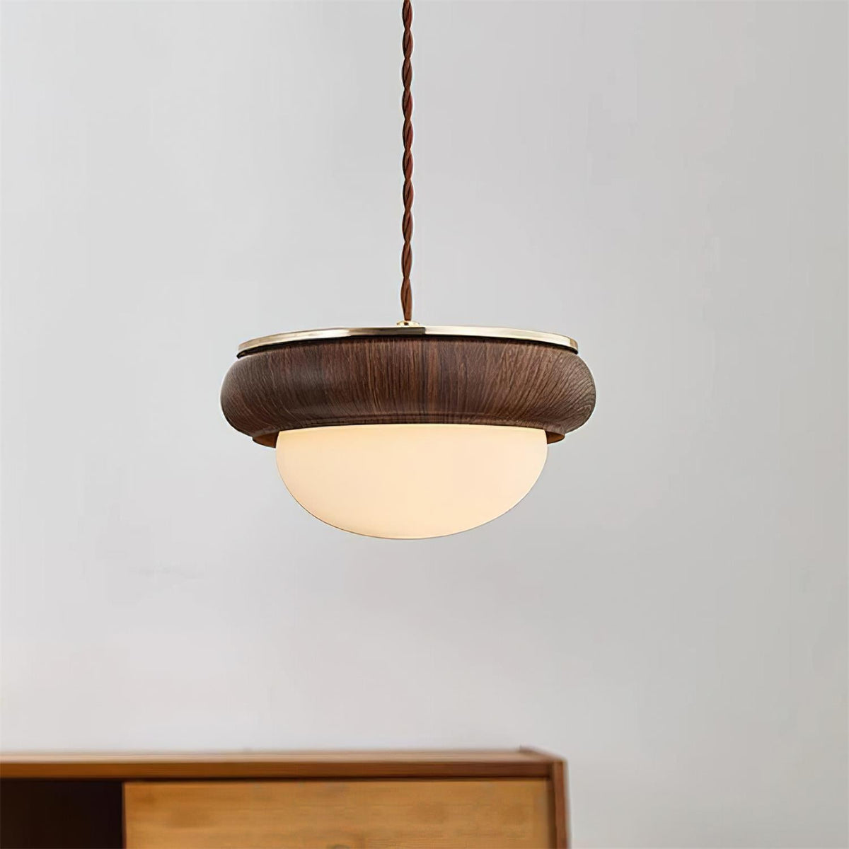 Quillon Wood Ring Pendant Lamp — product view 3