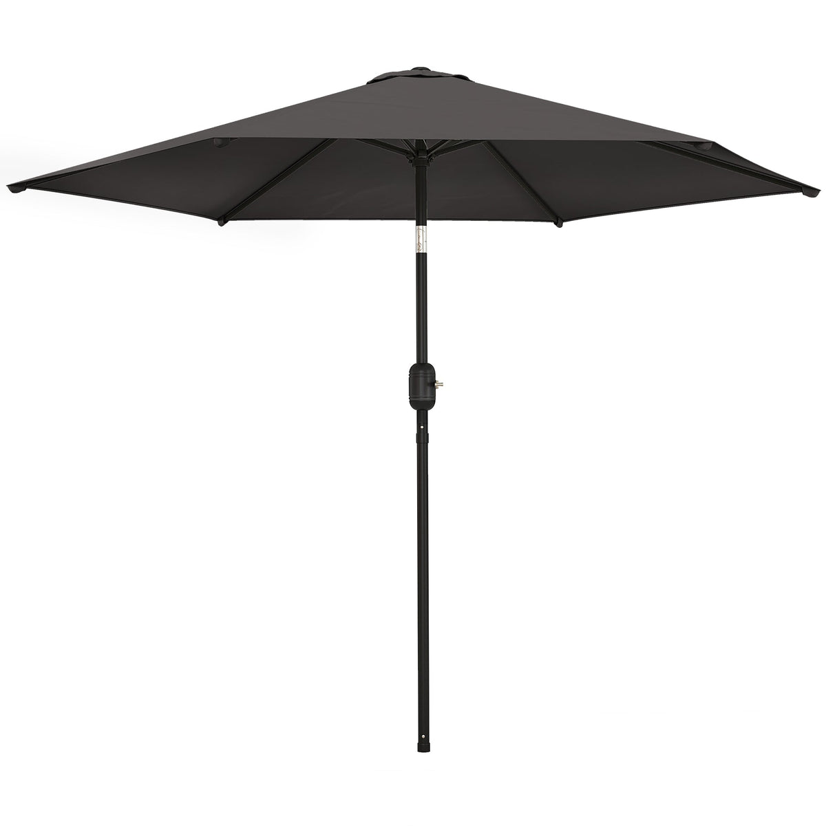 2.6 m Garden Parasol with Tilt, Crank, Vent & Aluminium Pole, Black — product view 2