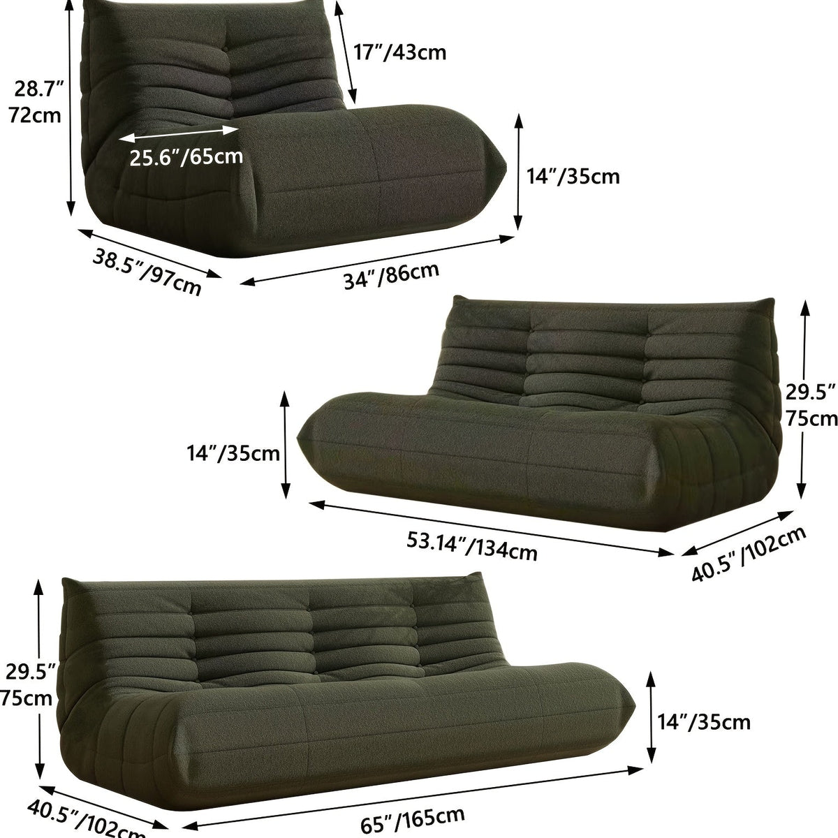 Sleeper Sofa | Fleece Beanbag Sofa with Deep Foam Seating — product view 7