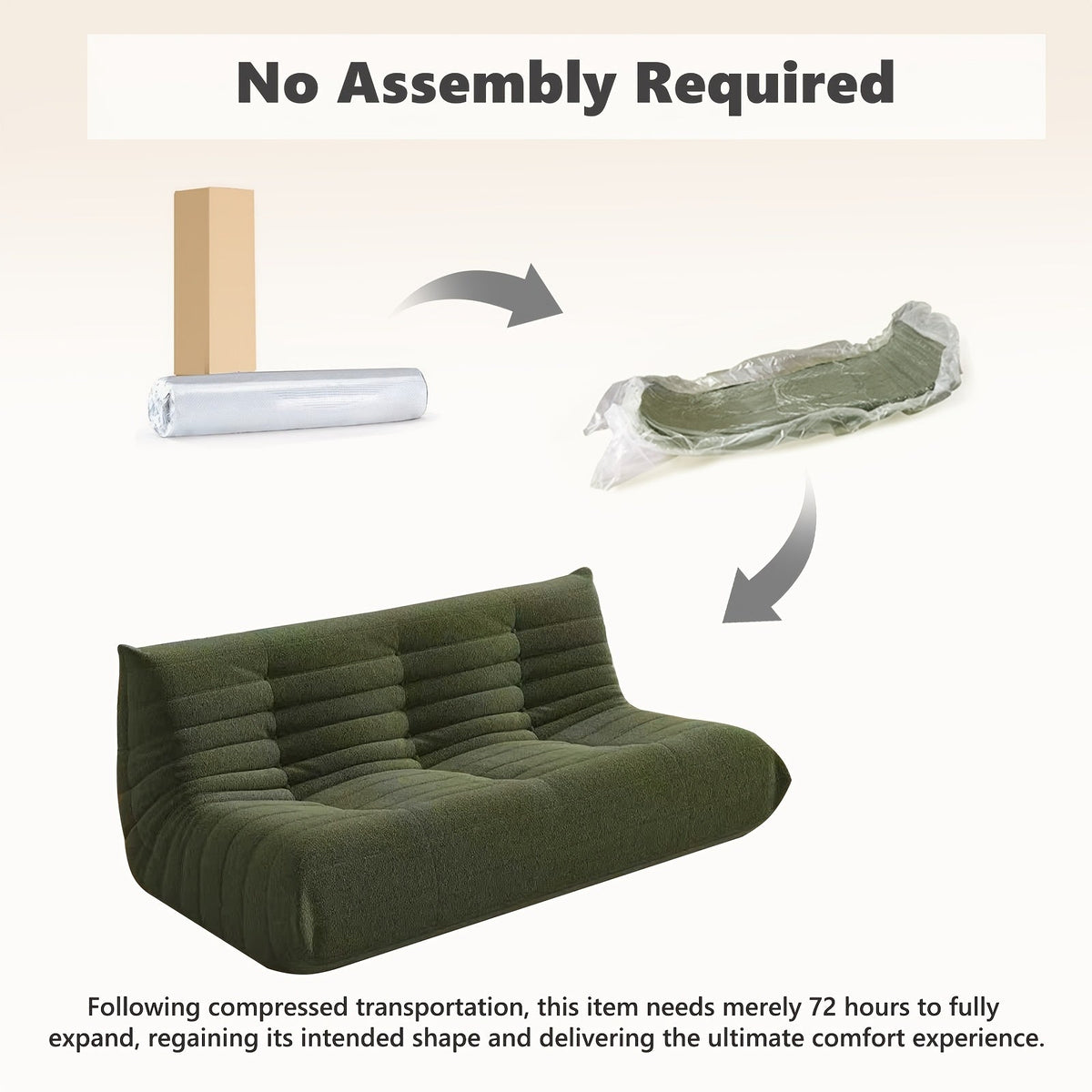 Sleeper Sofa | Fleece Beanbag Sofa with Deep Foam Seating — product view 6