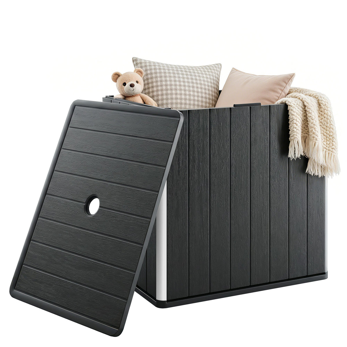 30 Gallon Outdoor Storage Box Side Table with Umbrella Holder — product view 1